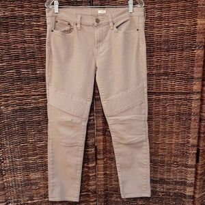 J. Crew Factory Women's 29 Tan Moto Skinny Jeans Stretch Denim Brown Neutral